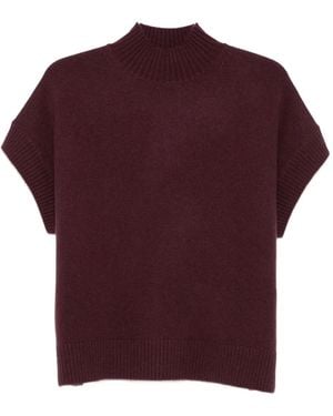 JOSEPH High-Neck Knitted Top - Red