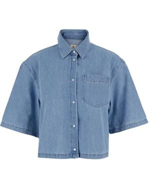 AG Jeans Chemise Crop Kodiac À Poche Poitrine - Bleu