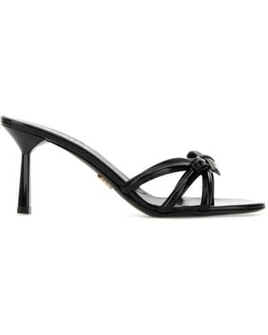Prada Mules Lisos - Negro