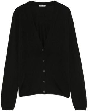 Miu Miu V-Neck Cardigan - Black