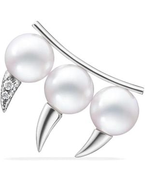 Tasaki Danger Fang パール ピアス 18kホワイトゴールド - ナチュラル