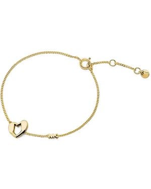 Michael Kors Heart-Motif Curb-Chain Bracelet - Natural