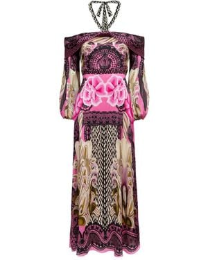 Temperley London Cici Floral-lace Halter Midi Dress - ピンク