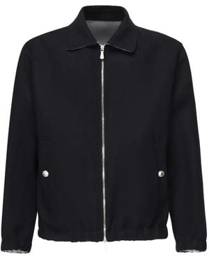 Eleventy Wool Bomber Jacket - Black