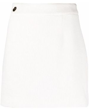 Philipp Plein Logo-Plaque Detail Skirt - White