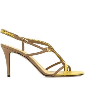 Fendi FFold two-tone ffold leather sandals - Mettallic