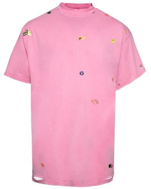 Balenciaga Fruity Embroidered T-Shirt - Pink