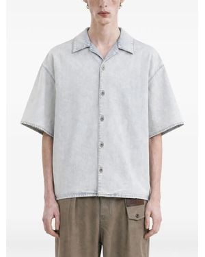 Loewe Short-Sleeve Denim Shirt - Gray