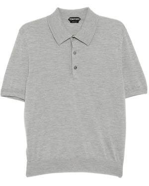 Tom Ford Meliertes Poloshirt - Grau
