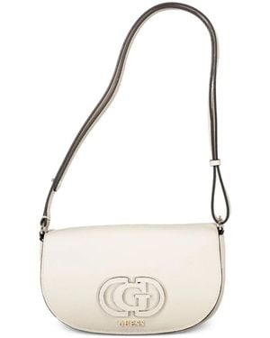 Guess Logo-Plaque Shoulder Bag - White