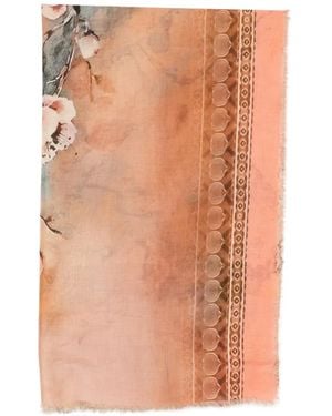 D'Aniello Floral Print Scarf - Orange