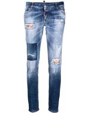 DSquared² Jennifer Low-Rise Skinny Jeans - Blue