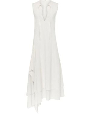 JW Anderson タイネック ラッフルドレス - ホワイト