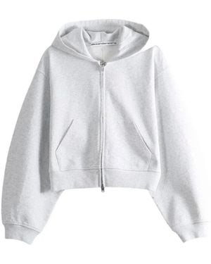 Alexander Wang Zip-Up Cropped Hoodie - White