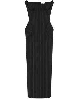 Jean Paul Gaultier Pinstripe Midi Dress - Black