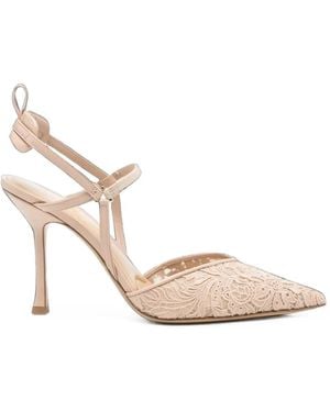 Fendi Very Colibrì Lace Pumps - White