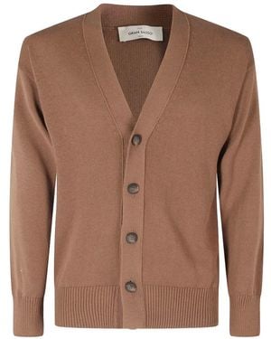 Gran Sasso Fine-Knit Button-Up Cardigan - Brown