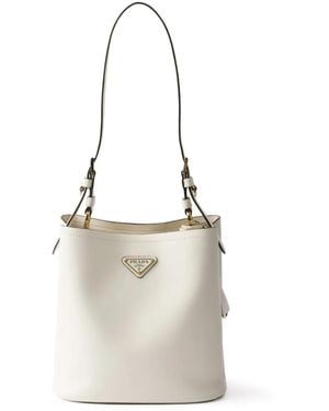Prada Spazzolato バケットバッグ M - ホワイト