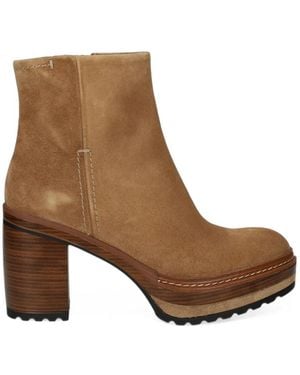 Pons Quintana Suede Platform Ankle Boots - Brown