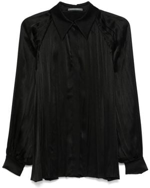 Alberta Ferretti Pleated Satin Shirt - Black