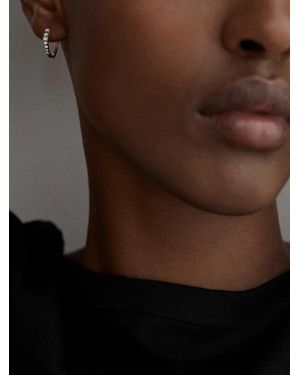 Monica Vinader Small Riva Pavé Diamond Hoop Earrings - Brown