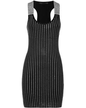 Philipp Plein Rhinestone-Embellished Dress - Black