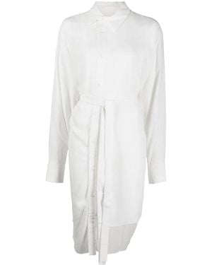 Yohji Yamamoto Tied-Waist Asymmetric Shirt - White