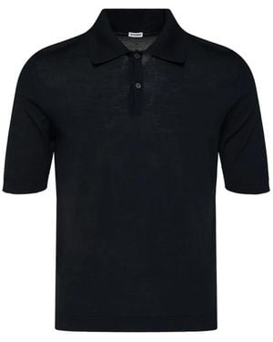 Jil Sander Short-Sleeve Knitted Polo Shirt - Black