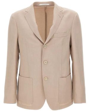 Eleventy Buttoned Patch-Pockets Blazer - Natural