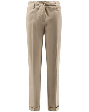 Aspesi Pressed-Crease Turn-Up Pants - Natural