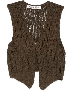 OPEN YY V-Neck Knit Vest - Green