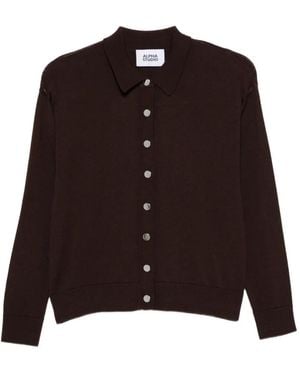 Alpha Studio Button-Up Cardigan - Brown