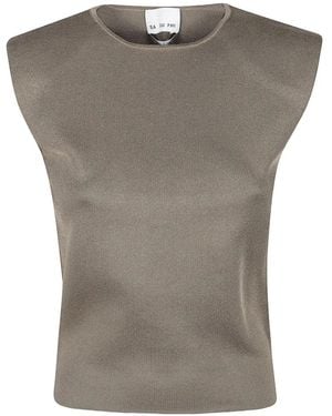 Sa Su Phi Fine-Knit T-Shirt - Gray