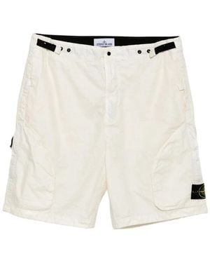 Stone Island Panama Shorts - Weiß