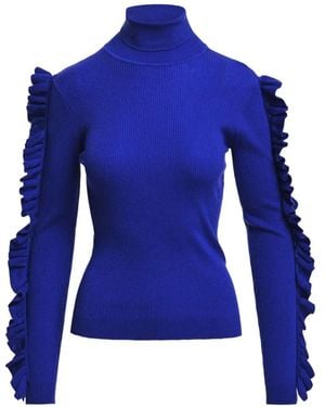 Essentiel Antwerp Pullover Mit Rüschenborten - Blau