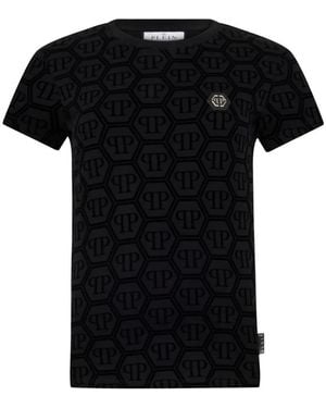 Philipp Plein Jacquard Monogram T-Shirt - Black