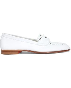 Santoni Luce Woven-Leather Loafers - White