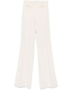 Elisabetta Franchi Button-Detailed Flared Trousers - White