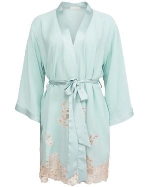 Fleur du Mal Peignoir Juliet En Dentelle - Blue