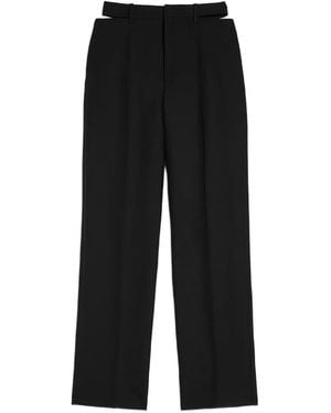 Jil Sander Cut-Out Wool Blend Trousers - Black