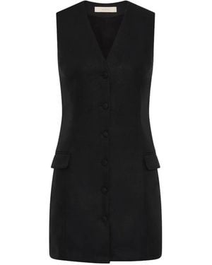 Faithfull the Brand Eloise Mini V-Neck Dress - Black