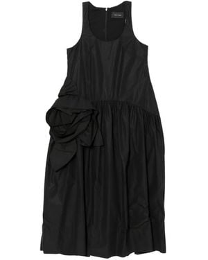 Simone Rocha Floral Appliqué Midi Dress - Black