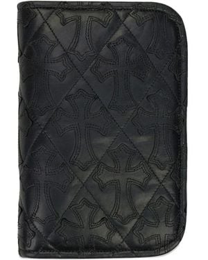 Chrome Hearts Portefeuille En Cuir À Design Matelassé - Noir
