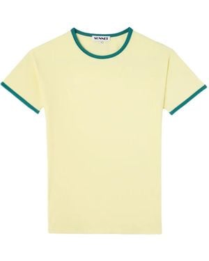 Sunnei Contrast-Trim T-Shirt - Yellow