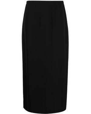 The Row High-Waisted Midi Skirt - Black