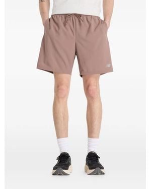 New Balance Logo-Detail Shorts - Pink