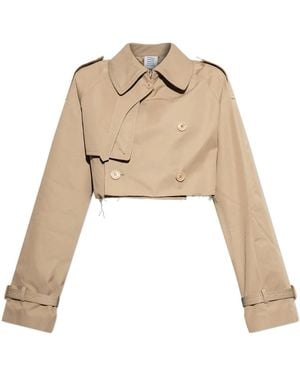 Vetements Cropped Trench Jacket - Natural