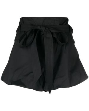 Philosophy Di Lorenzo Serafini Puffball-Hem Belted Mini Shorts - Black