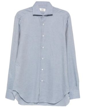 Barba Napoli Spread-Collar Button-Up Shirt - Blue