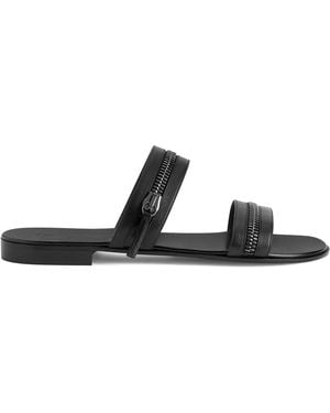 Giuseppe Zanotti Brad Zip-Detail Sandals - Black